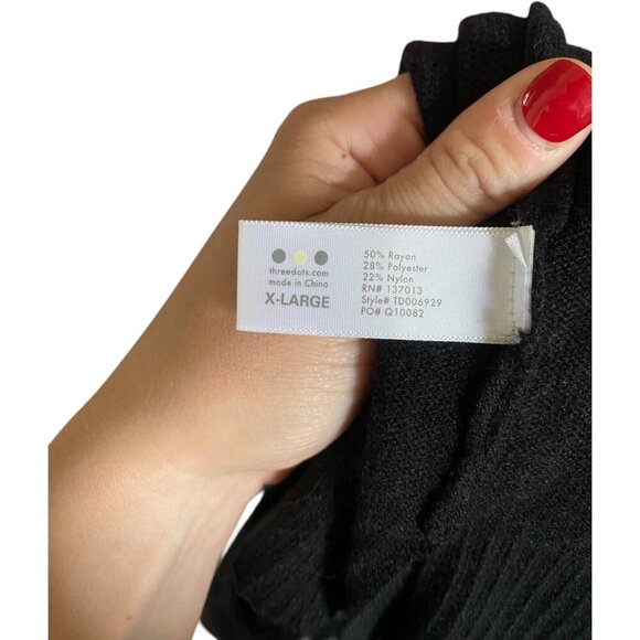 NWT Three Dots Womens Black Mock Neck Sleeveless Tank Pullover Top Shirt - Picture 7 of 9